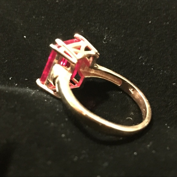 NWOT Ruby & Rose Gold-Plated Silver Ring Size 7 - Picture 5 of 8